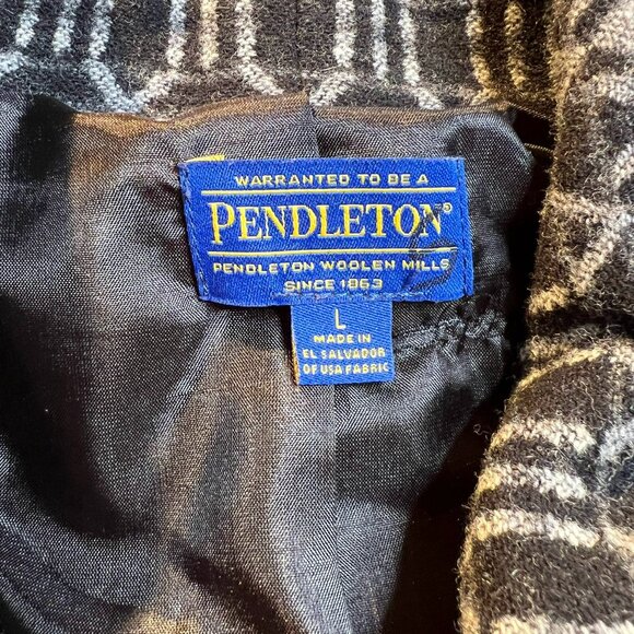 Women's Pendleton 100% Wool Jacquard Pattern Zipper Jacket Coat Blazer - Large - Picture 14 of 15